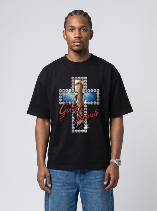 God's favourite cross holding hands Christian tee