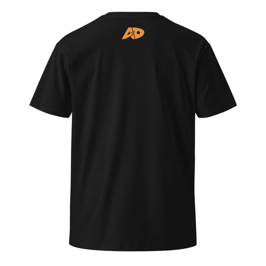 AfroDrip 'Dey Play' Unisex Premium T-Shirt in black, back view showing graffiti graphic print