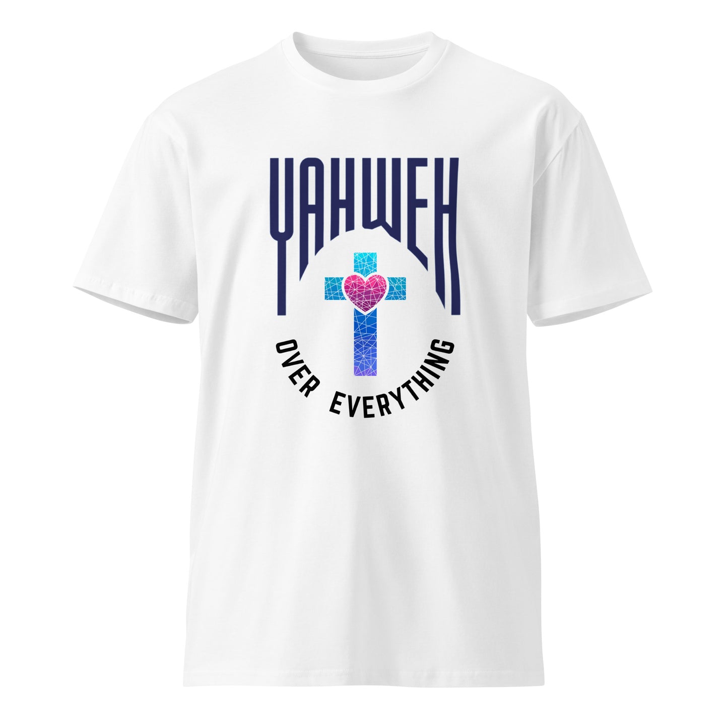 Yahweh over everything stained glass cross tee