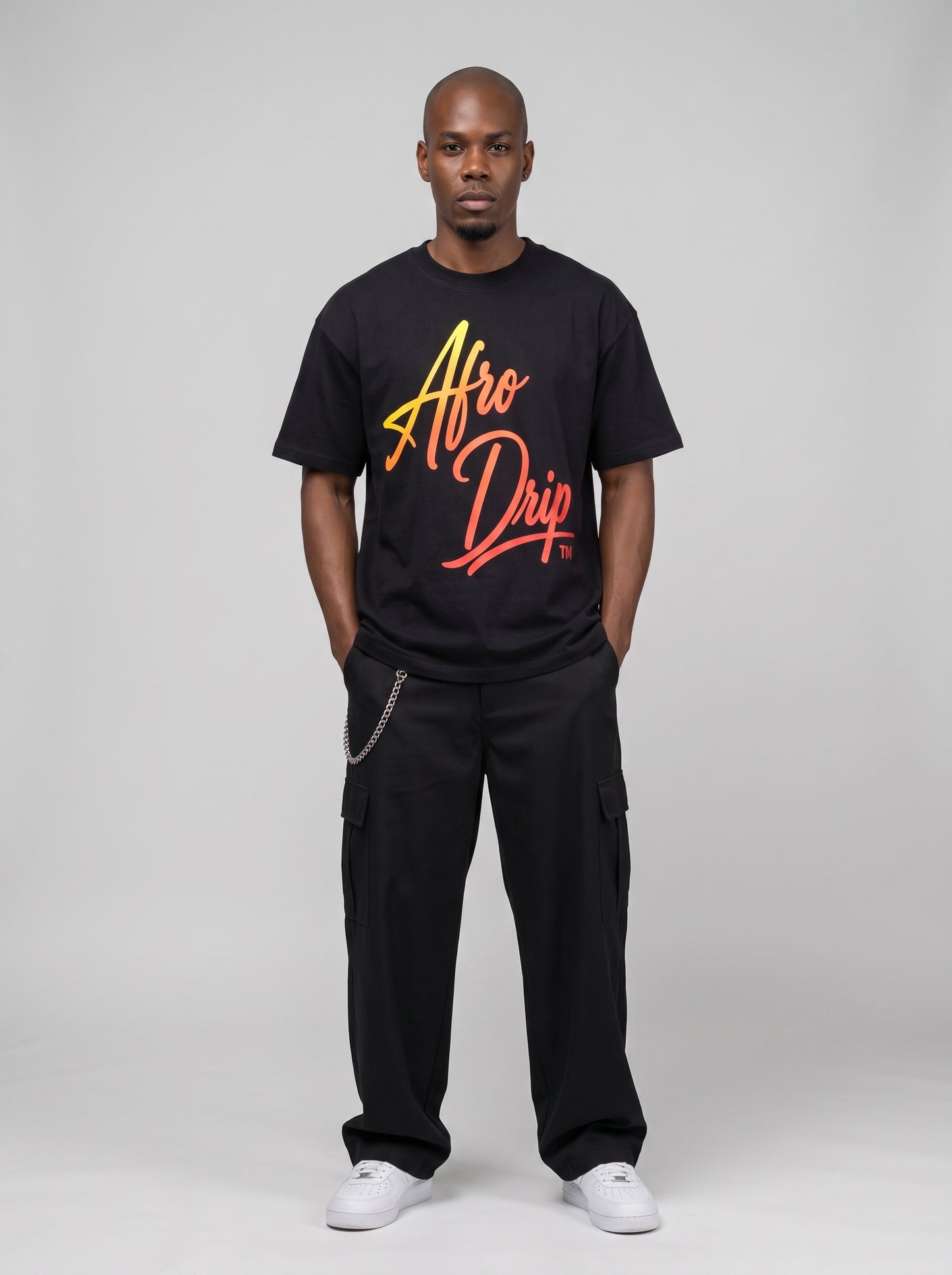 Afrodrip Signature Black Tee Full Shot