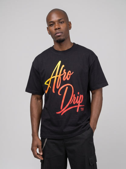 Afrodrip Signature Black Tee Full Shot