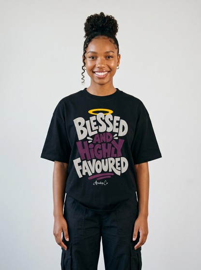 Blessed and Highly Favoured kids t-shirt