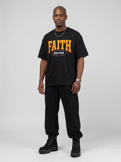 Faith Over Fear minimalist Christian graphic tee