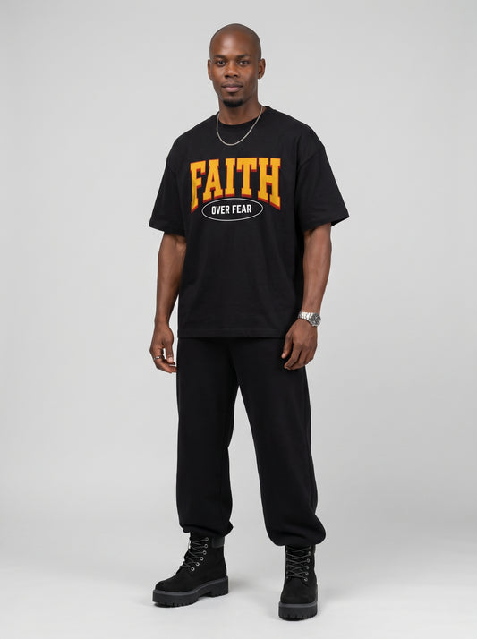 Faith Over Fear minimalist Christian graphic tee