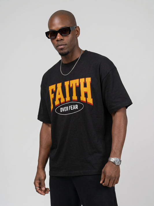 Faith Over Fear minimalist Christian graphic tee