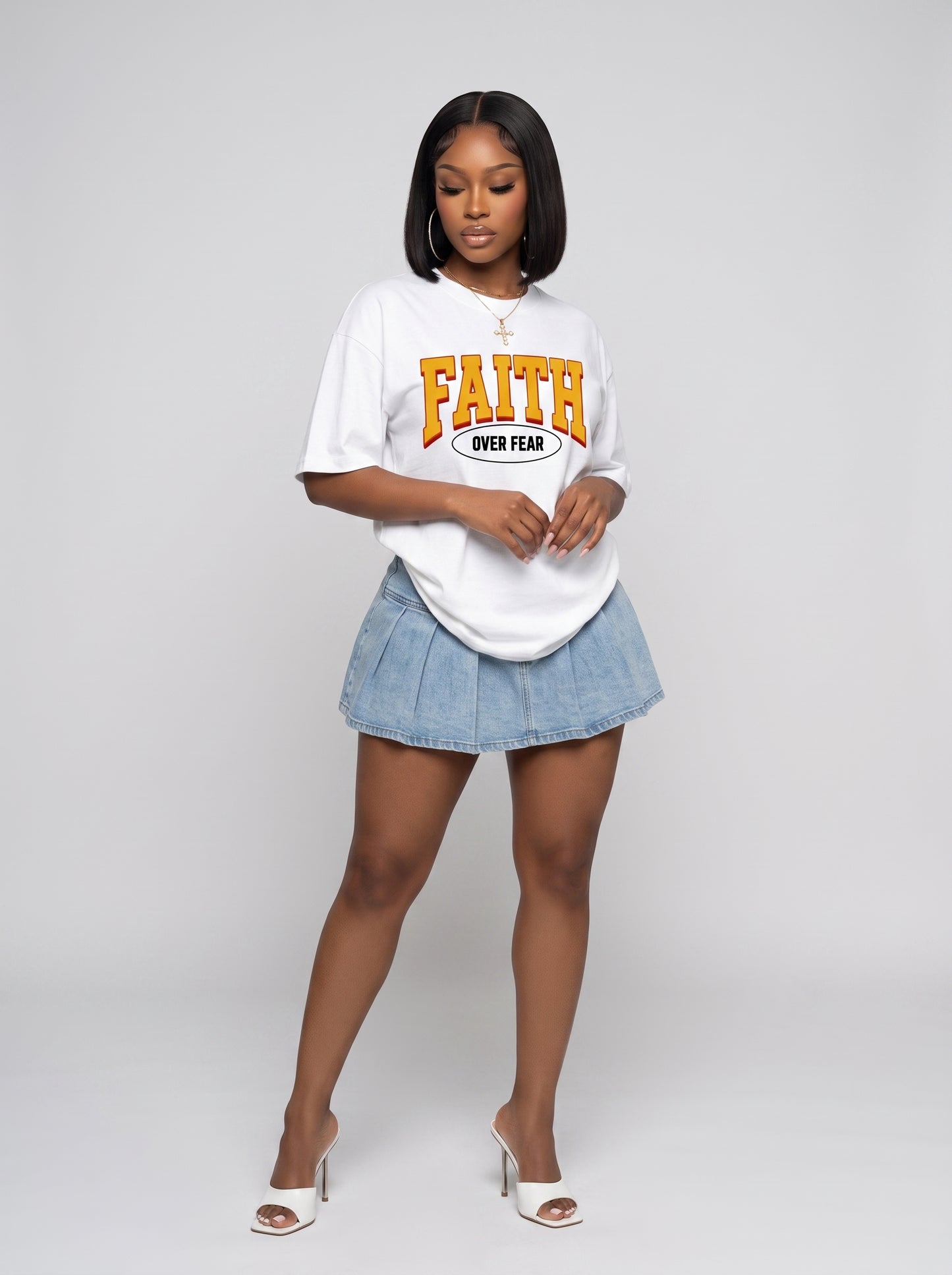 Faith Over Fear minimalist Christian graphic tee