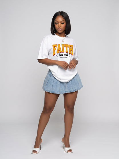 Faith Over Fear minimalist Christian graphic tee