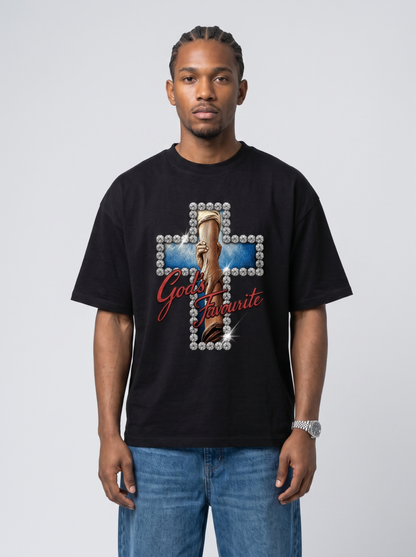 God's favourite cross holding hands Christian tee