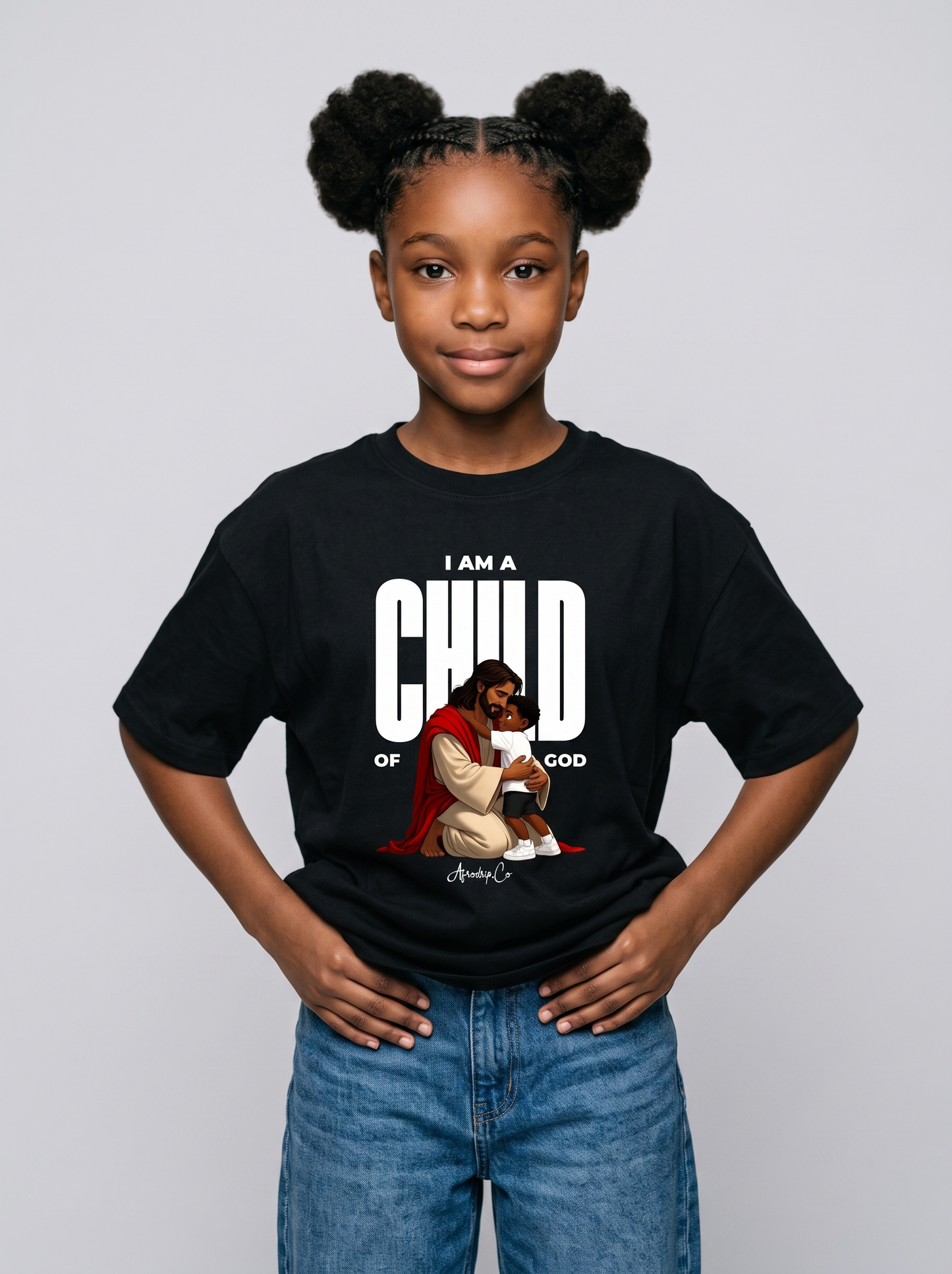 Child of God Jesus embracing child kids tee