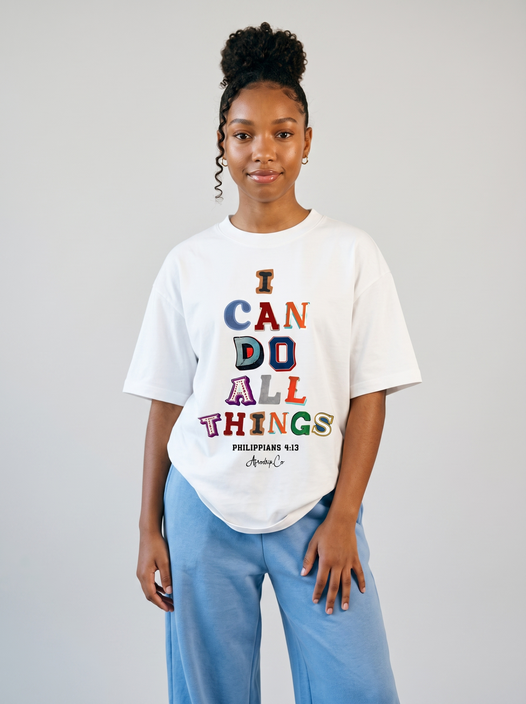 I can do all things kids Christian graphic tee