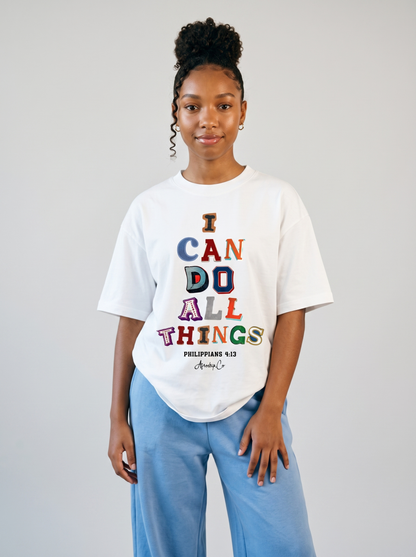 I can do all things kids Christian graphic tee
