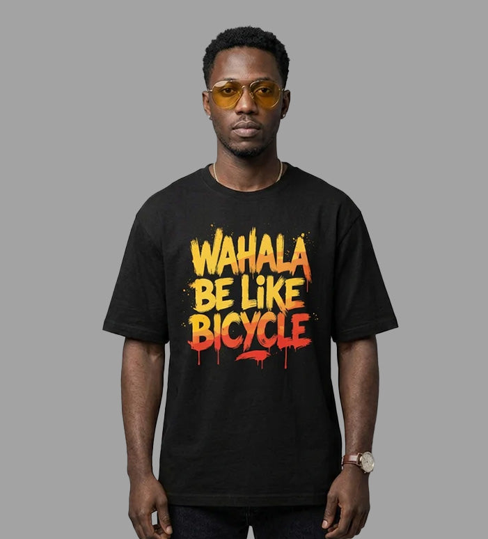 AfroDrip 'Wahala' Unisex Premium T-Shirt styled flat-lay or lifestyle shot showing Afrobeats-inspired graphic print