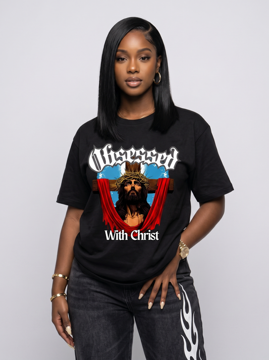 Obsessed with Christ cross crown of thorns tee