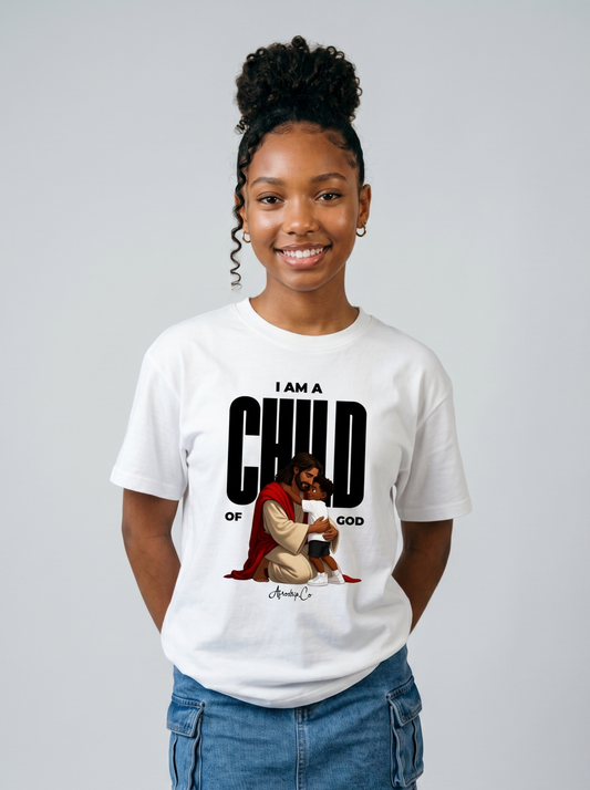 Child of God Jesus embracing child kids tee