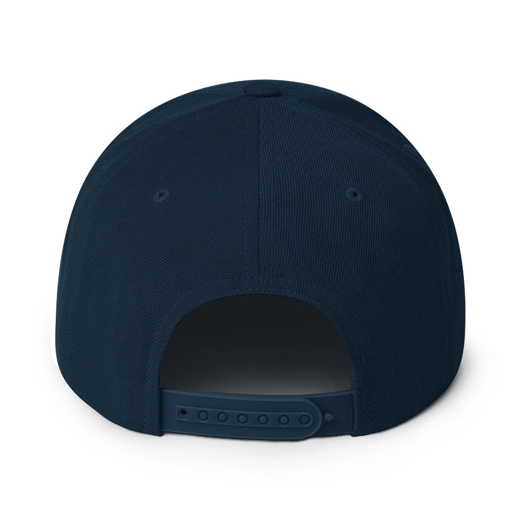 AfroDrip AfroBeats Snapback Hat in black, front view showing embroidered logo or graphic on the crown panel