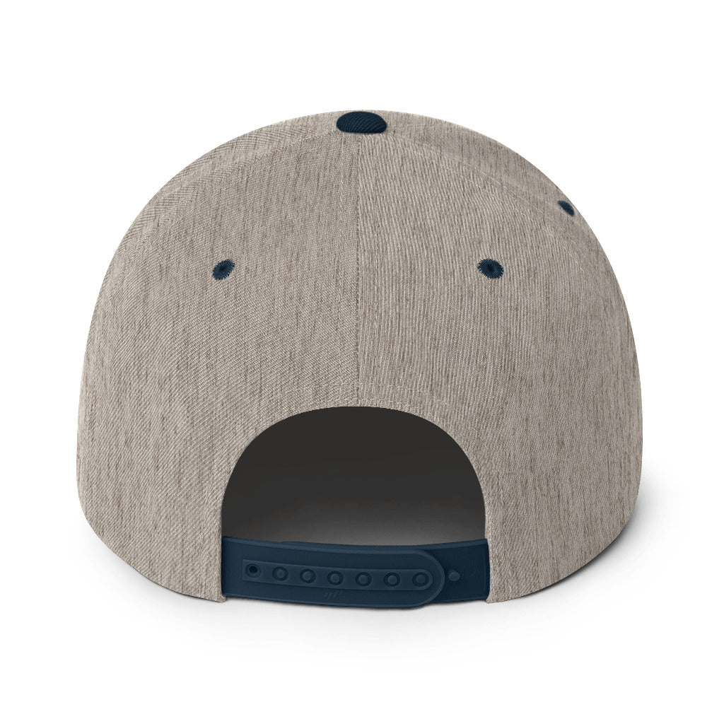 AfroDrip AfroBeats Snapback Hat in black, front view showing embroidered logo or graphic on the crown panel