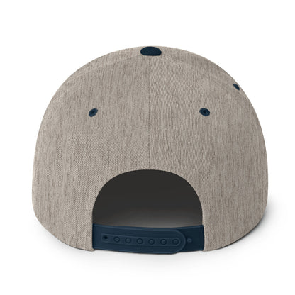 AfroDrip AfroBeats Snapback Hat in black, front view showing embroidered logo or graphic on the crown panel