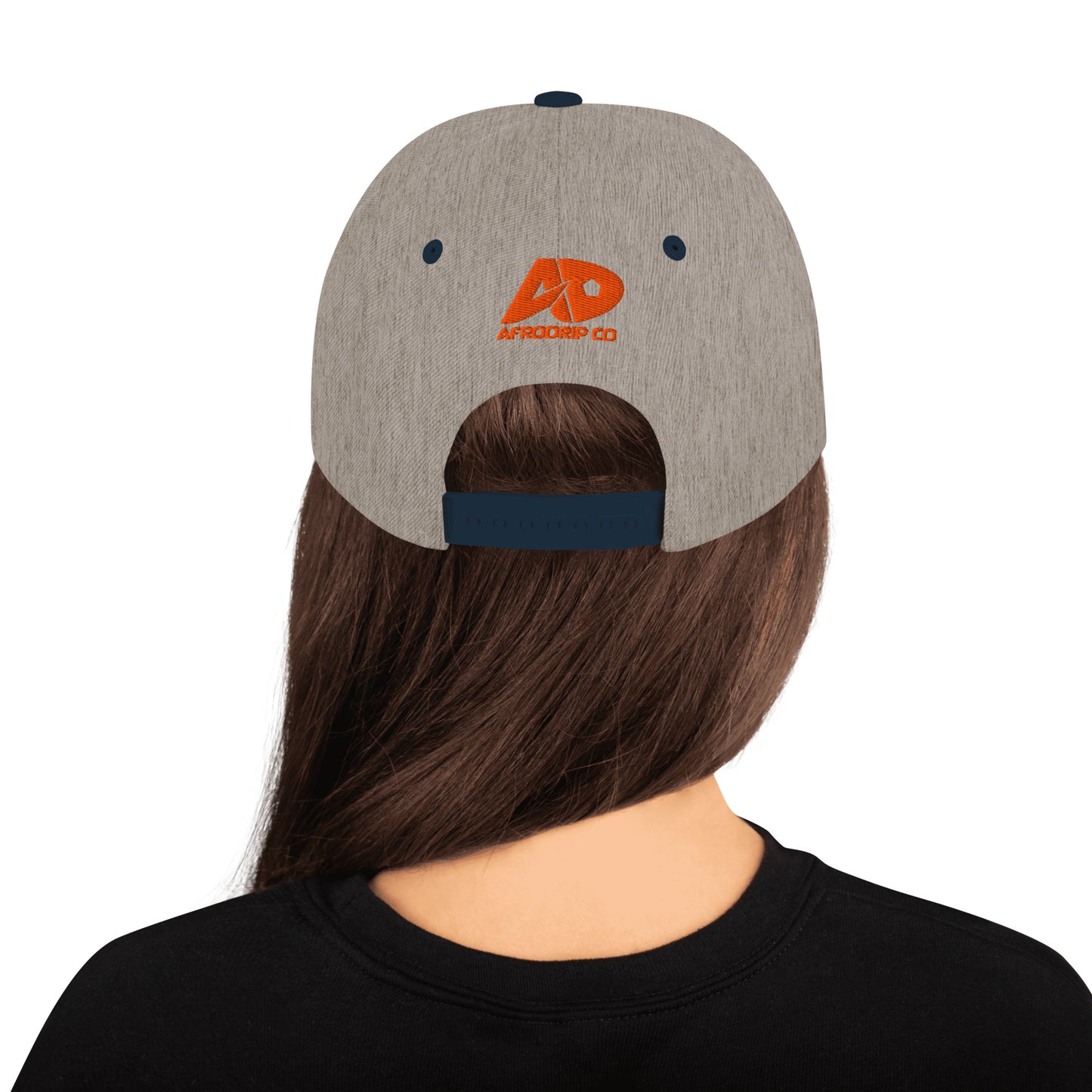 AfroDrip 'Chop Life' Snapback Hat in black, front view showing embroidered 'Chop Life' text or logo on the crown