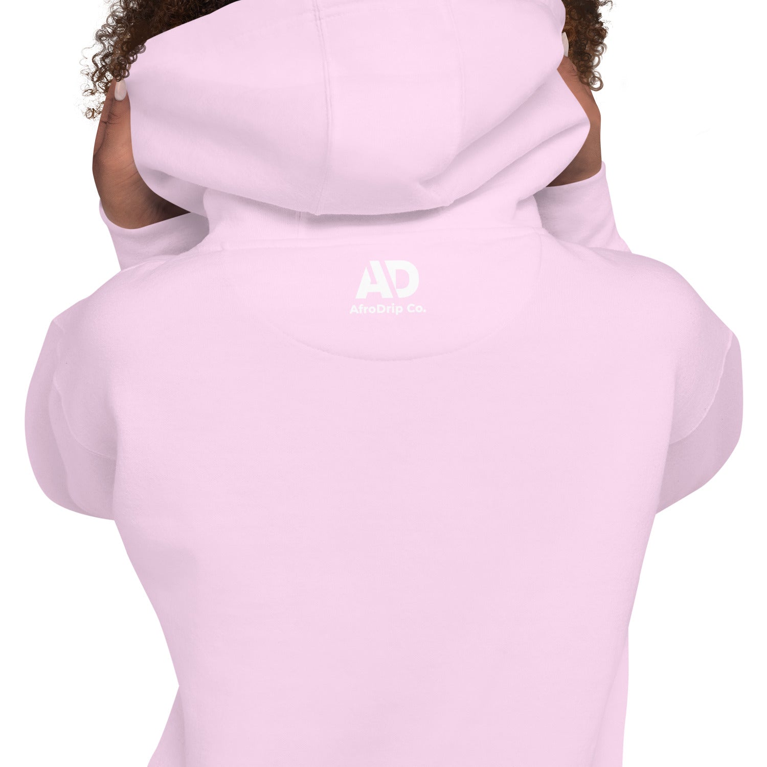 AfroDrip Classic Unisex Pullover Hoodie in black, front view, featuring the AfroDrip logo embroidered on the chest