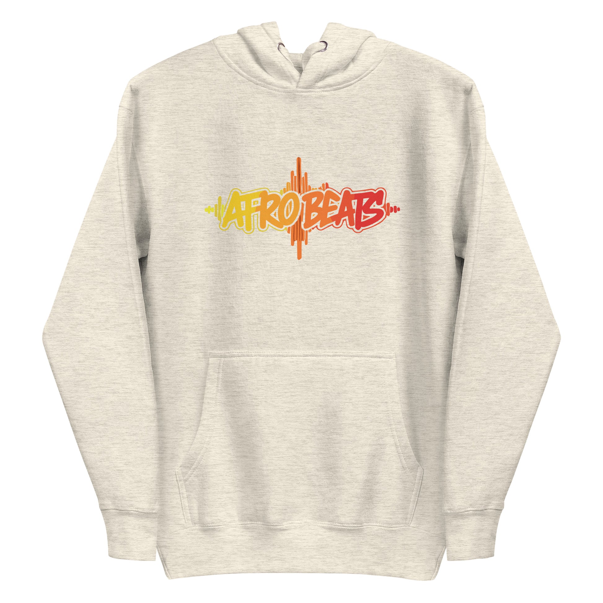 AfroDrip AfroBeats Unisex Pullover Hoodie in white, lifestyle or flat-lay view showing AfroBeats-inspired graphic print