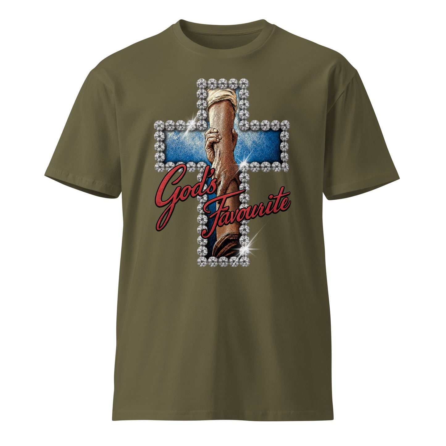 God's favourite cross holding hands Christian tee