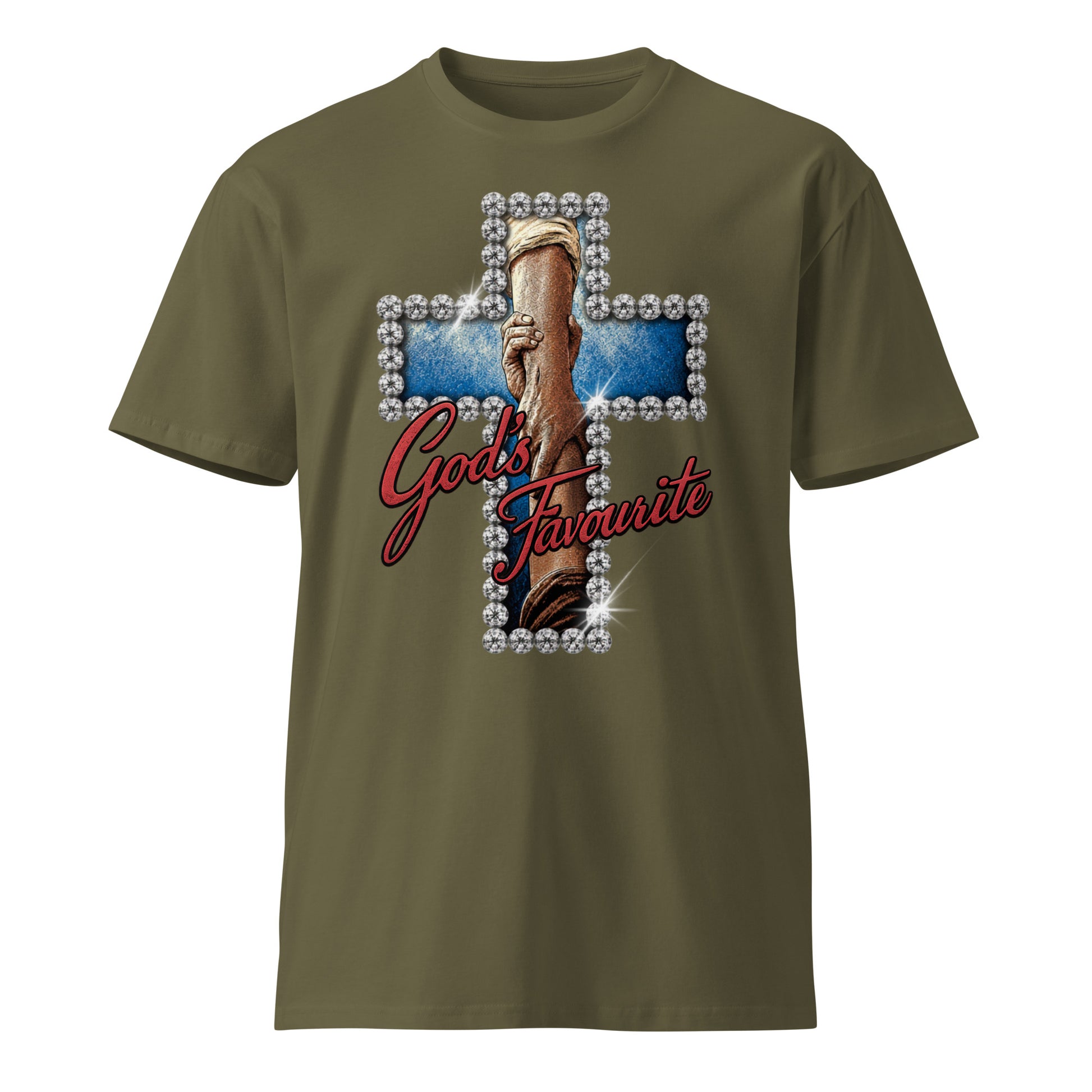 God's favourite cross holding hands Christian tee