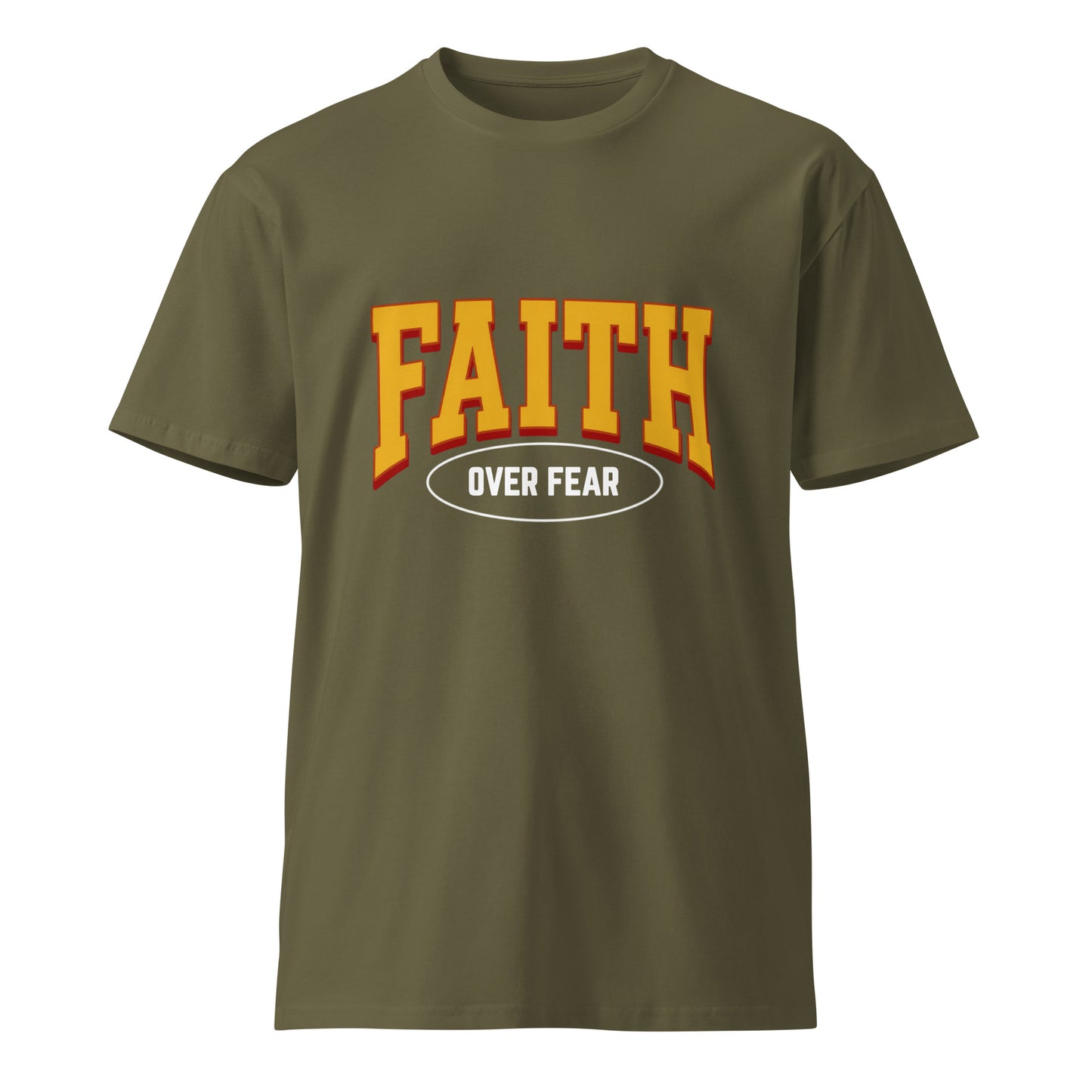 Faith Over Fear minimalist Christian graphic tee