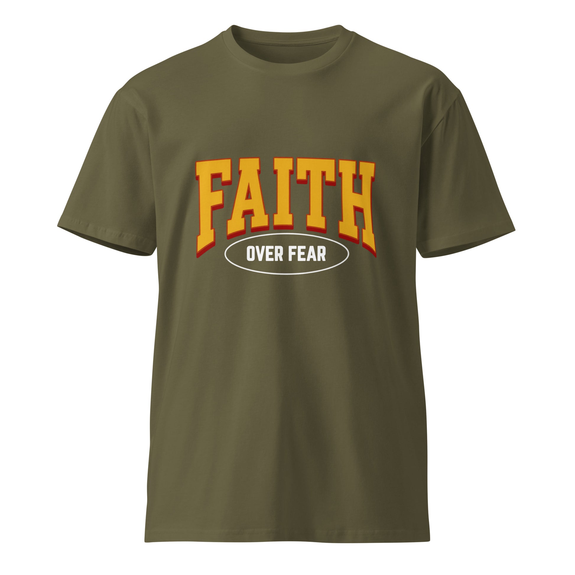 Faith Over Fear minimalist Christian graphic tee