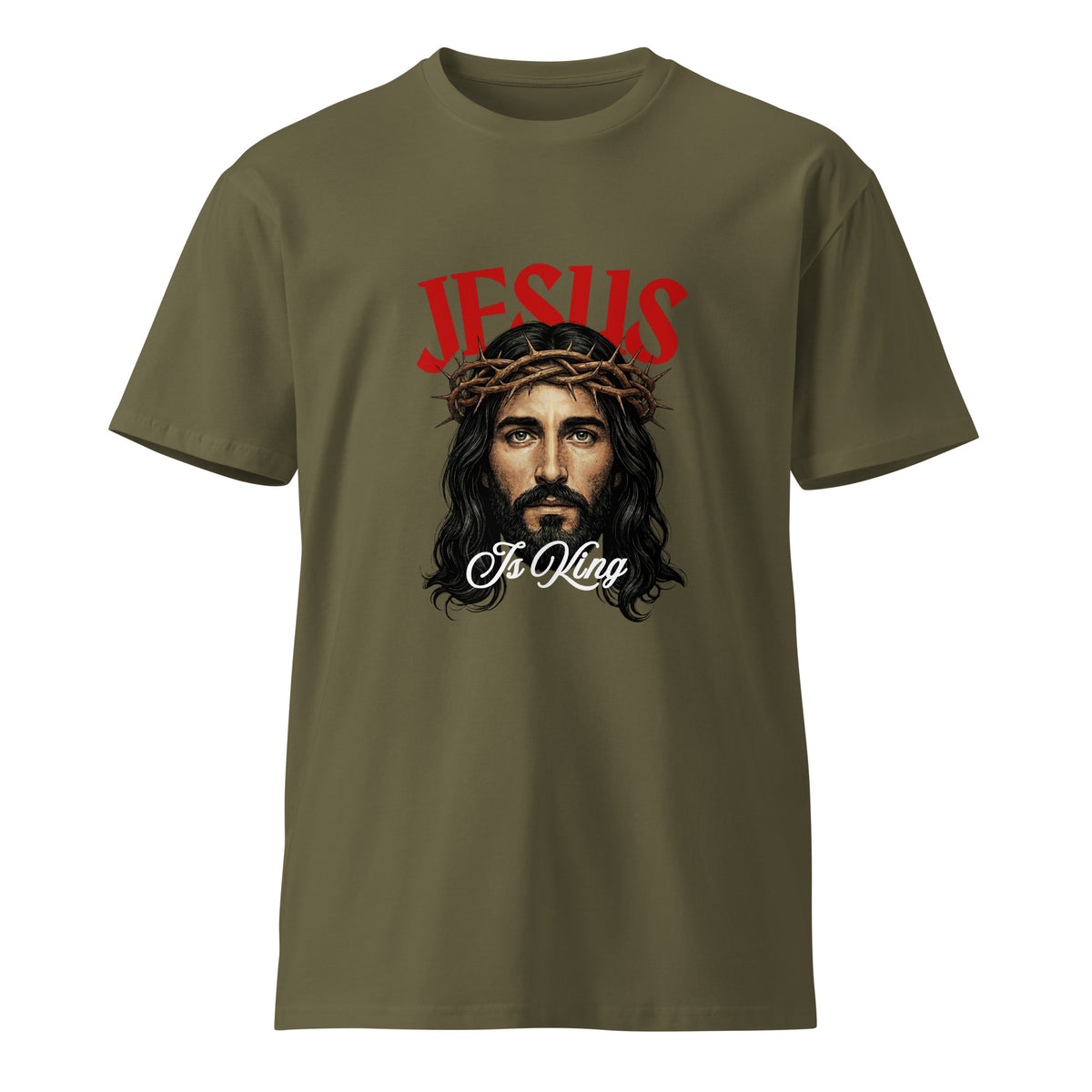 Jesus Is King crown of thorns Christian streetwear tee