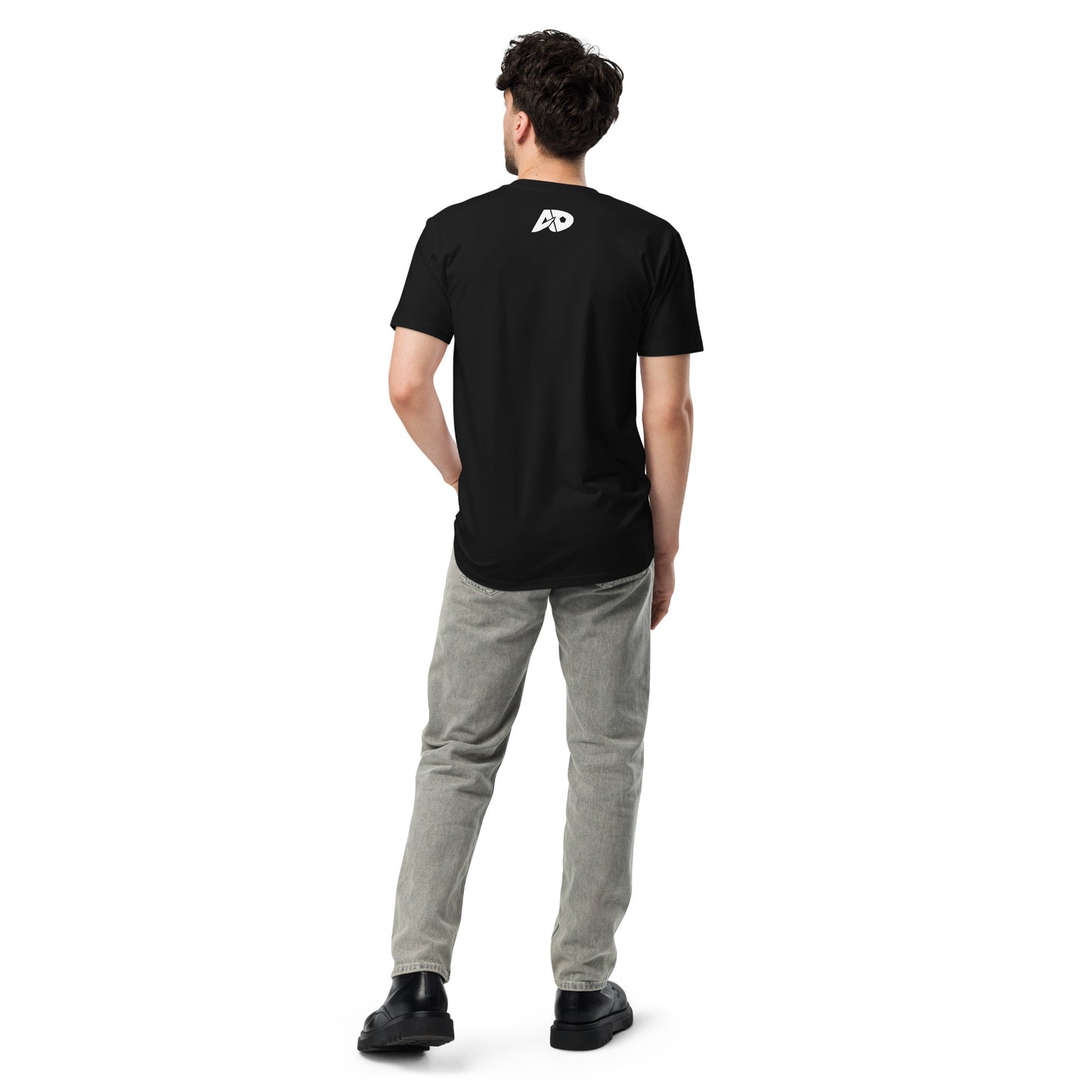 AfroDrip 'Dey Play' Classic Unisex Premium T-Shirt in black, front view showing graphic print design