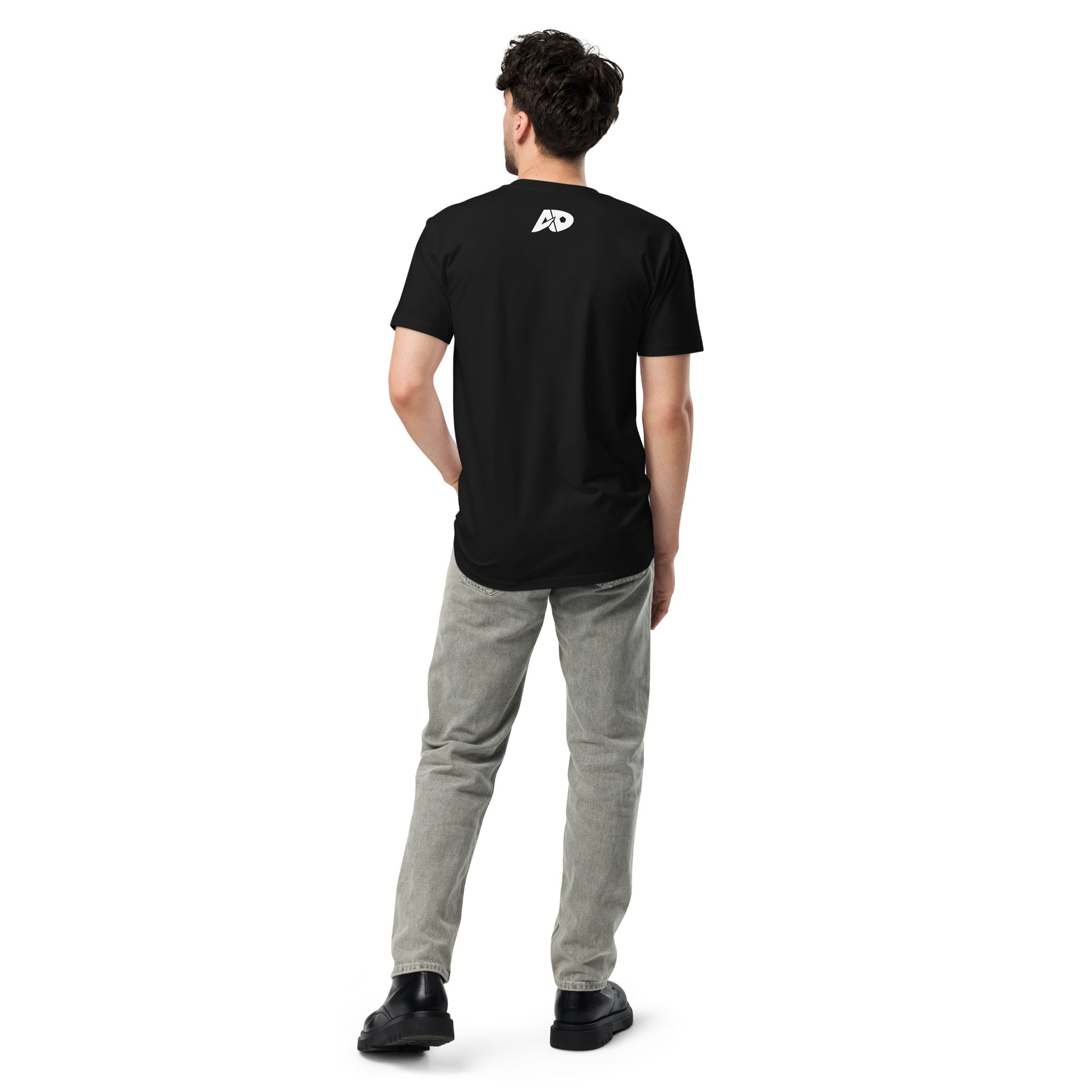 AfroDrip 'Dey Play' Classic Unisex Premium T-Shirt in black, front view showing graphic print design