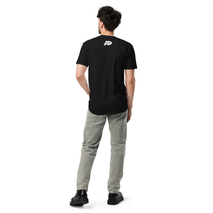 AfroDrip 'Dey Play' Classic Unisex Premium T-Shirt in black, front view showing graphic print design