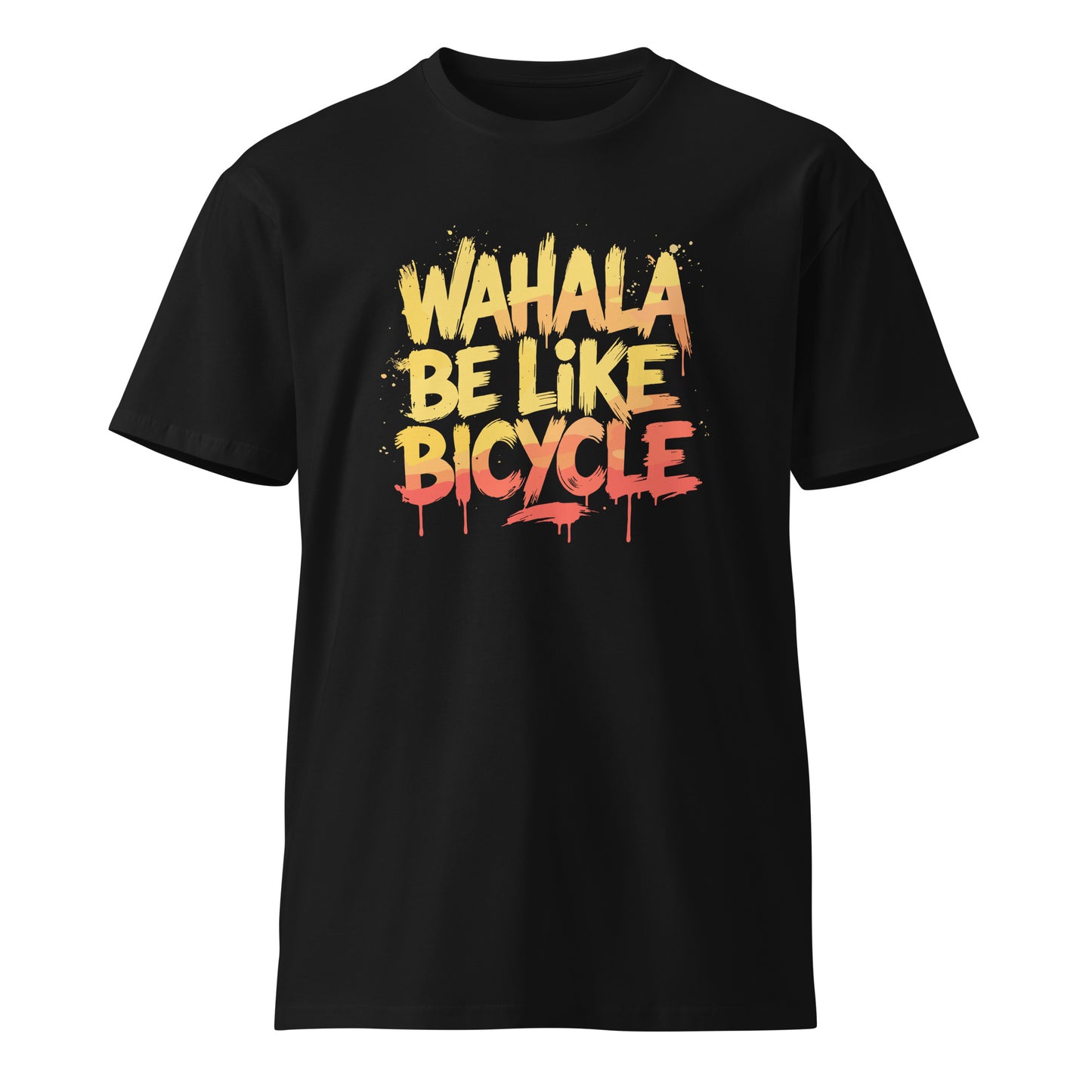 AfroDrip 'Wahala' Unisex Premium T-Shirt in black, front view showing graphic print design