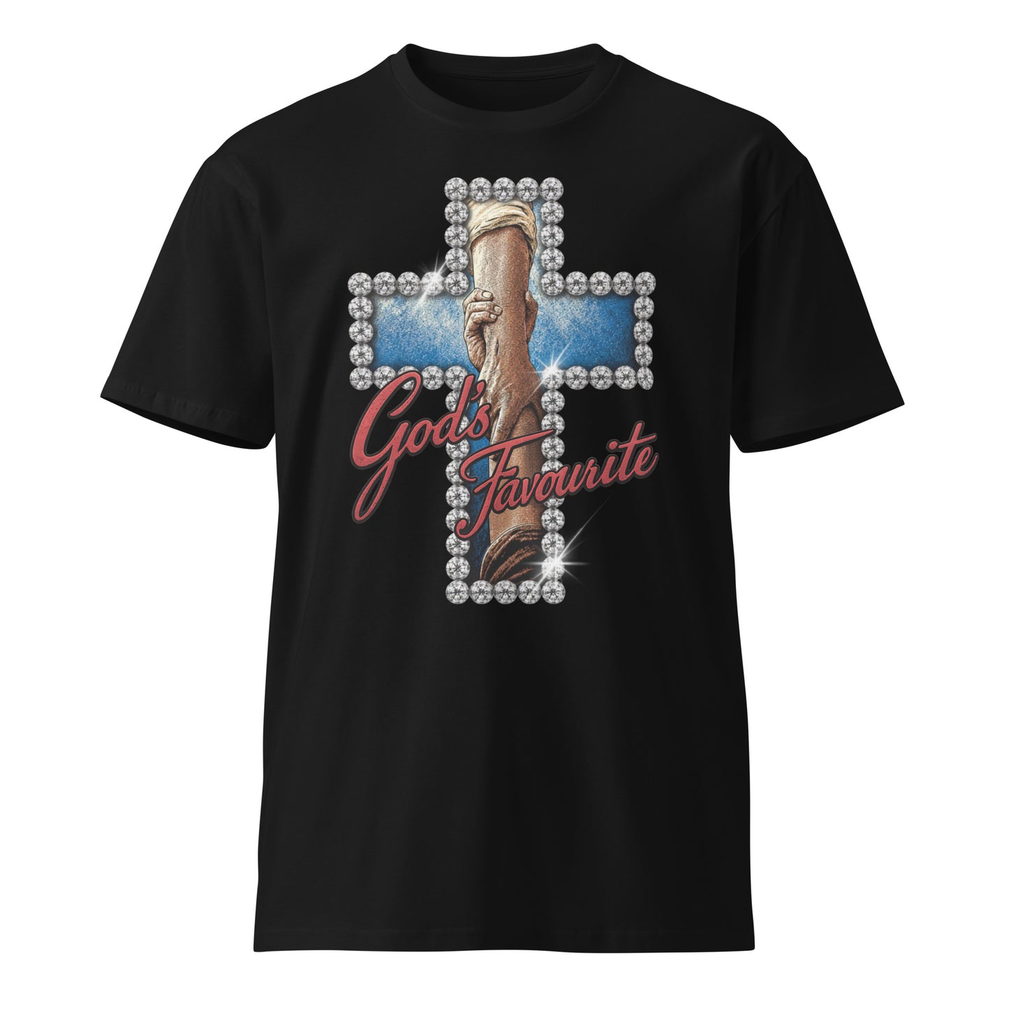 God's favourite cross holding hands Christian tee