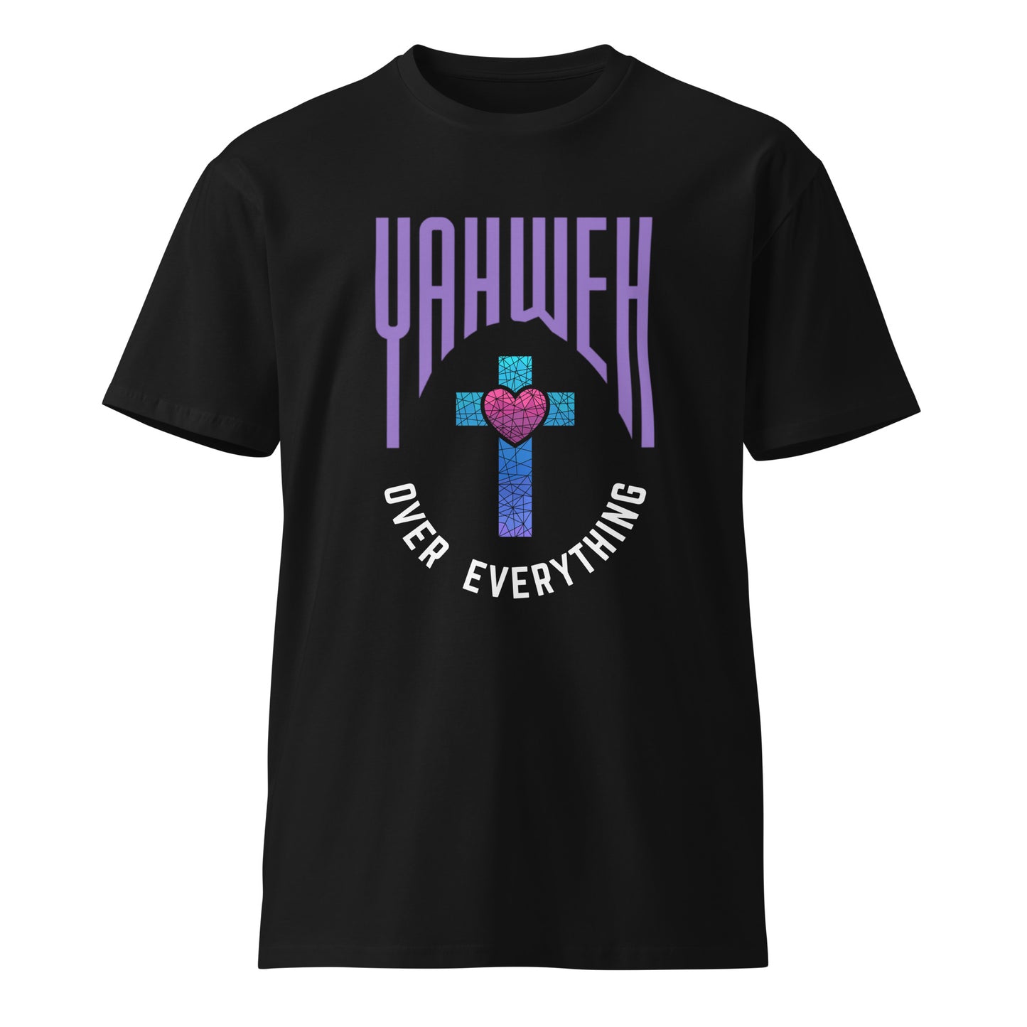 Yahweh over everything stained glass cross tee