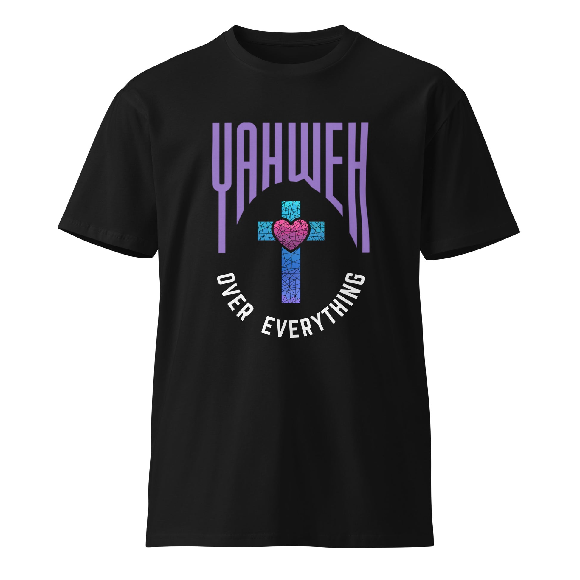 Yahweh over everything stained glass cross tee