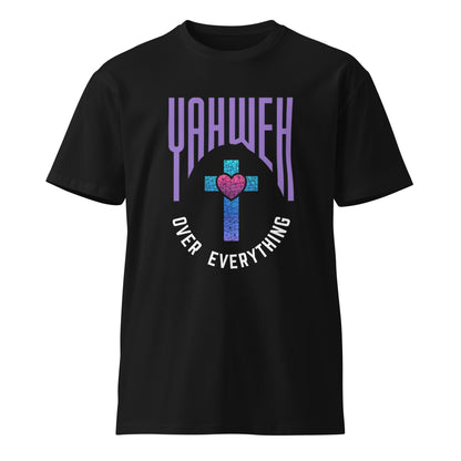 Yahweh over everything stained glass cross tee