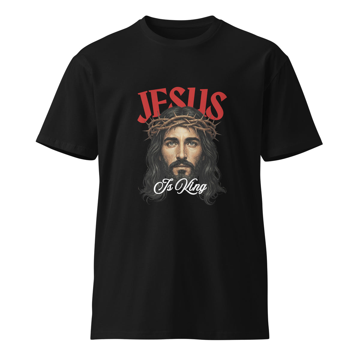 Jesus Is King crown of thorns Christian streetwear tee