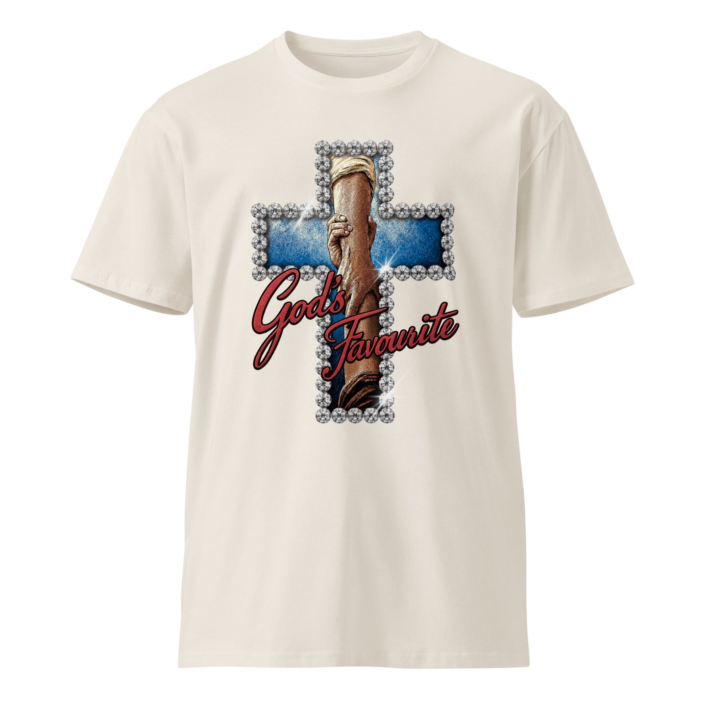 God's favourite cross holding hands Christian tee