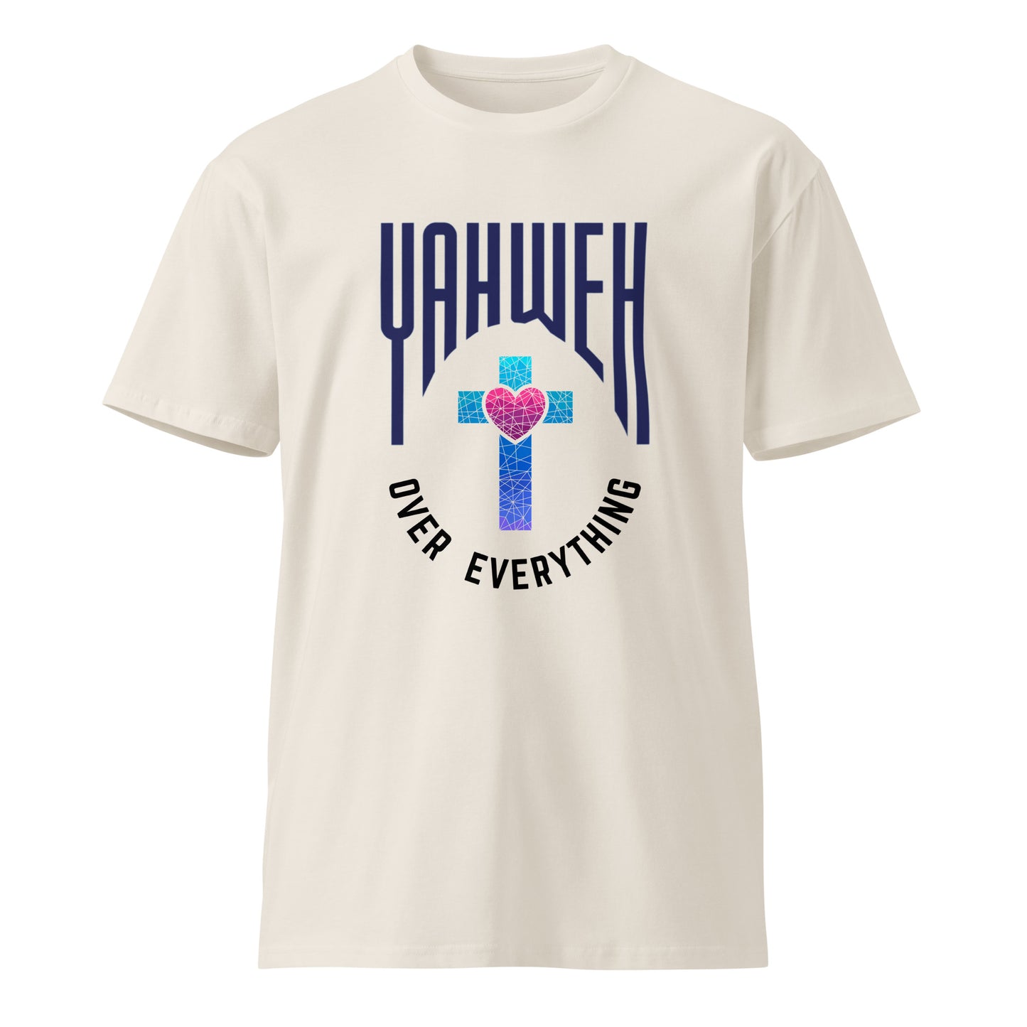 Yahweh over everything stained glass cross tee