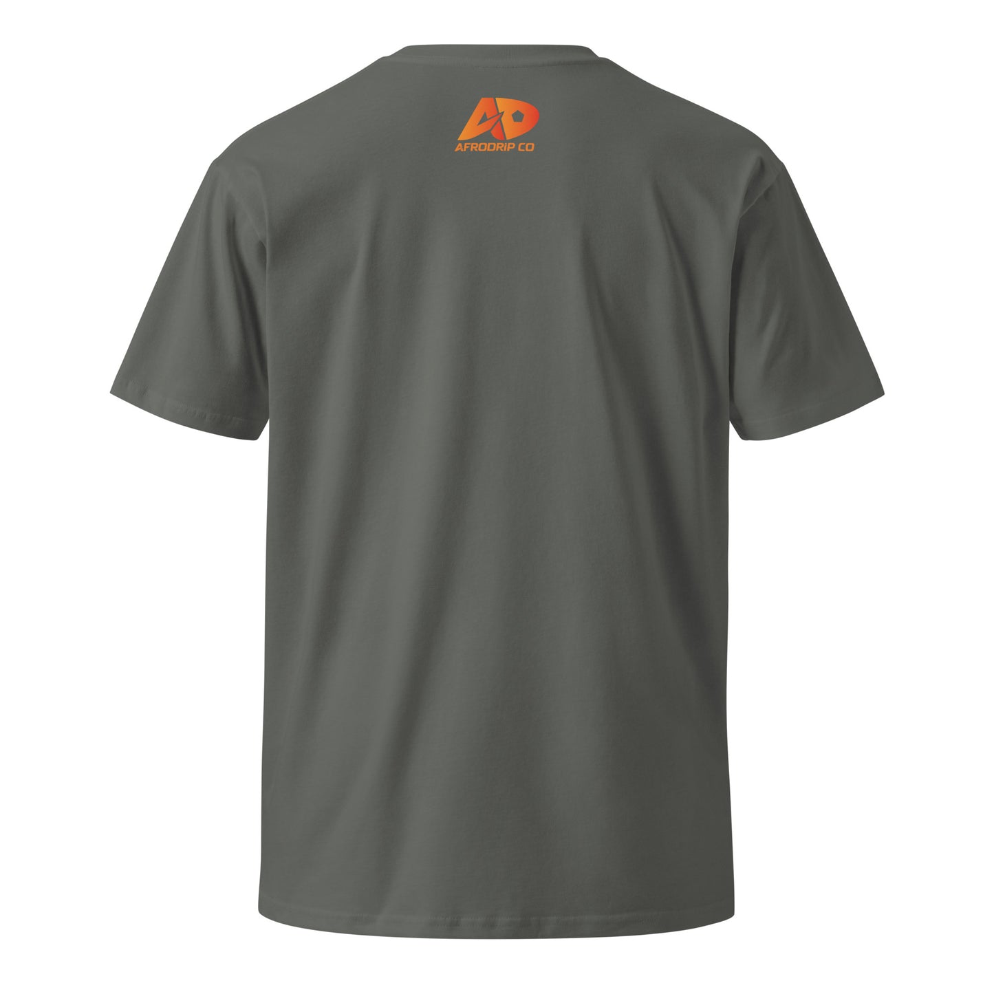 AfroDrip Unisex Premium T-Shirt in black with bold 'Big Energy' graphic print, lifestyle or styled front view