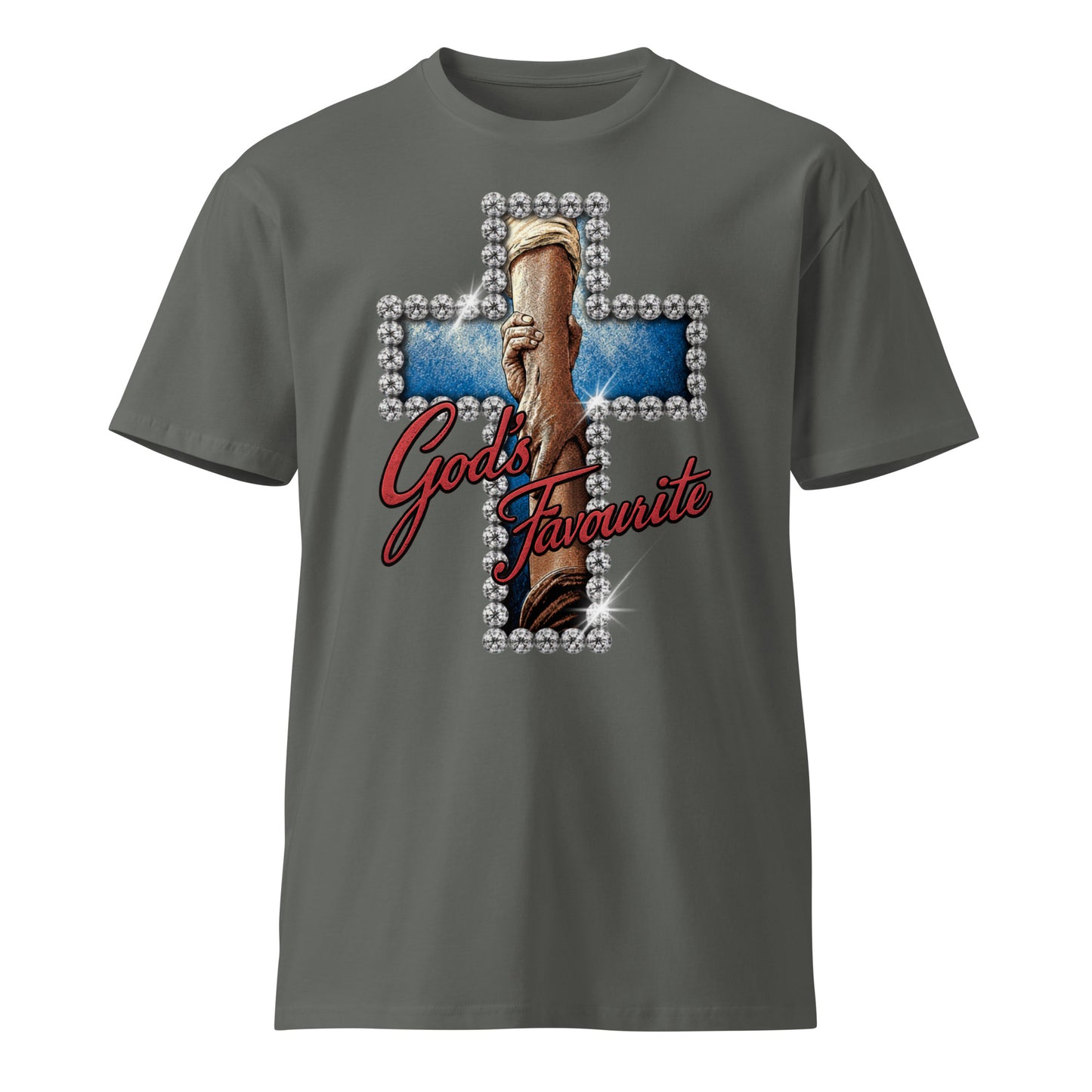 God's favourite cross holding hands Christian tee