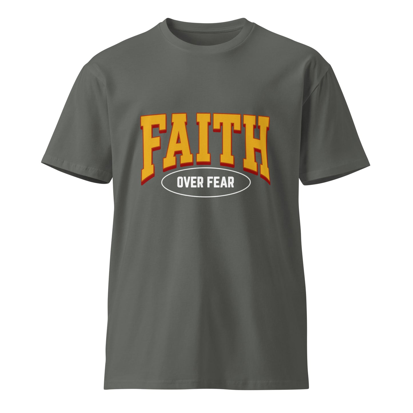 Faith Over Fear minimalist Christian graphic tee