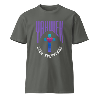 Yahweh over everything stained glass cross tee