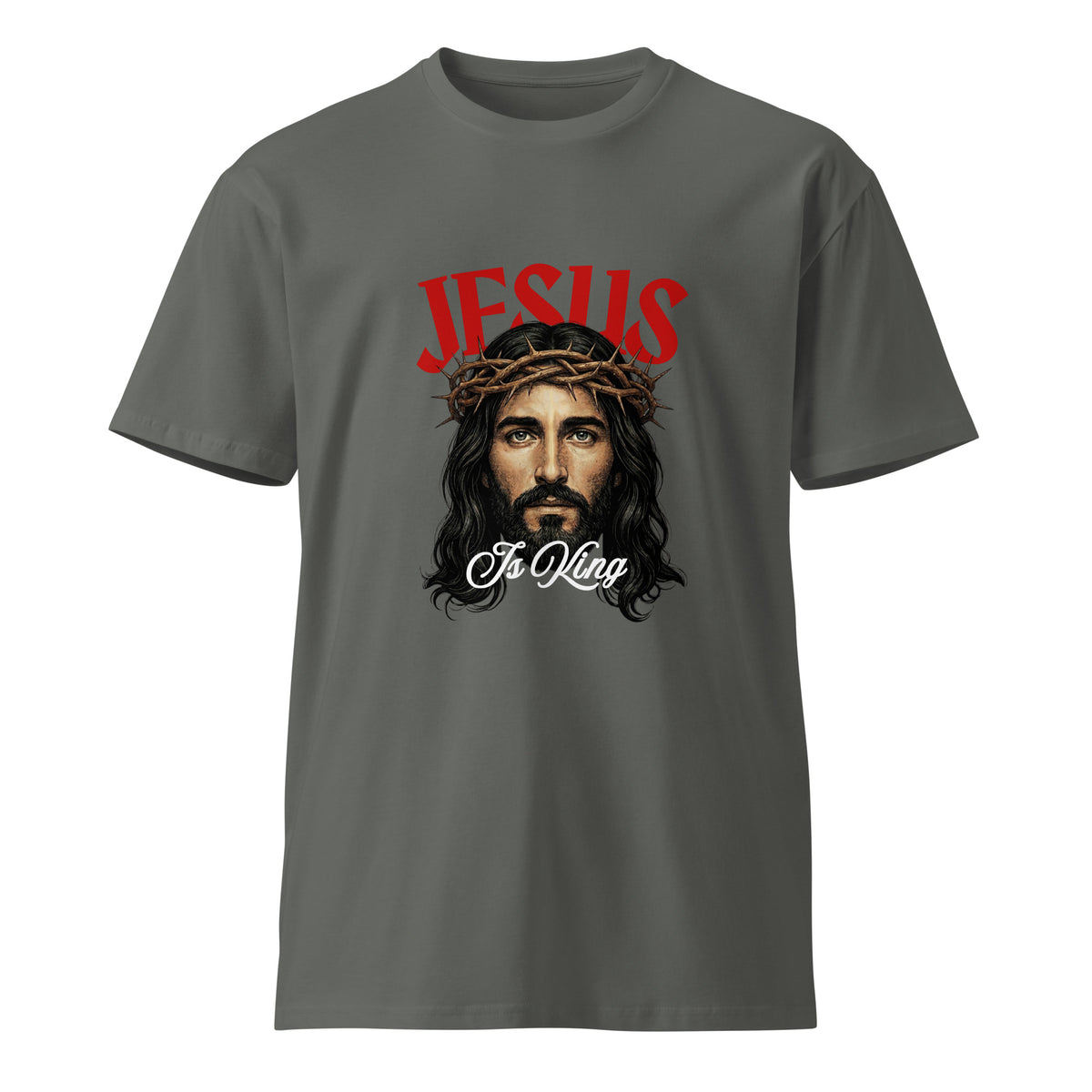 Jesus Is King crown of thorns Christian streetwear tee