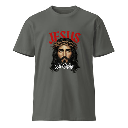 Jesus Is King crown of thorns Christian streetwear tee