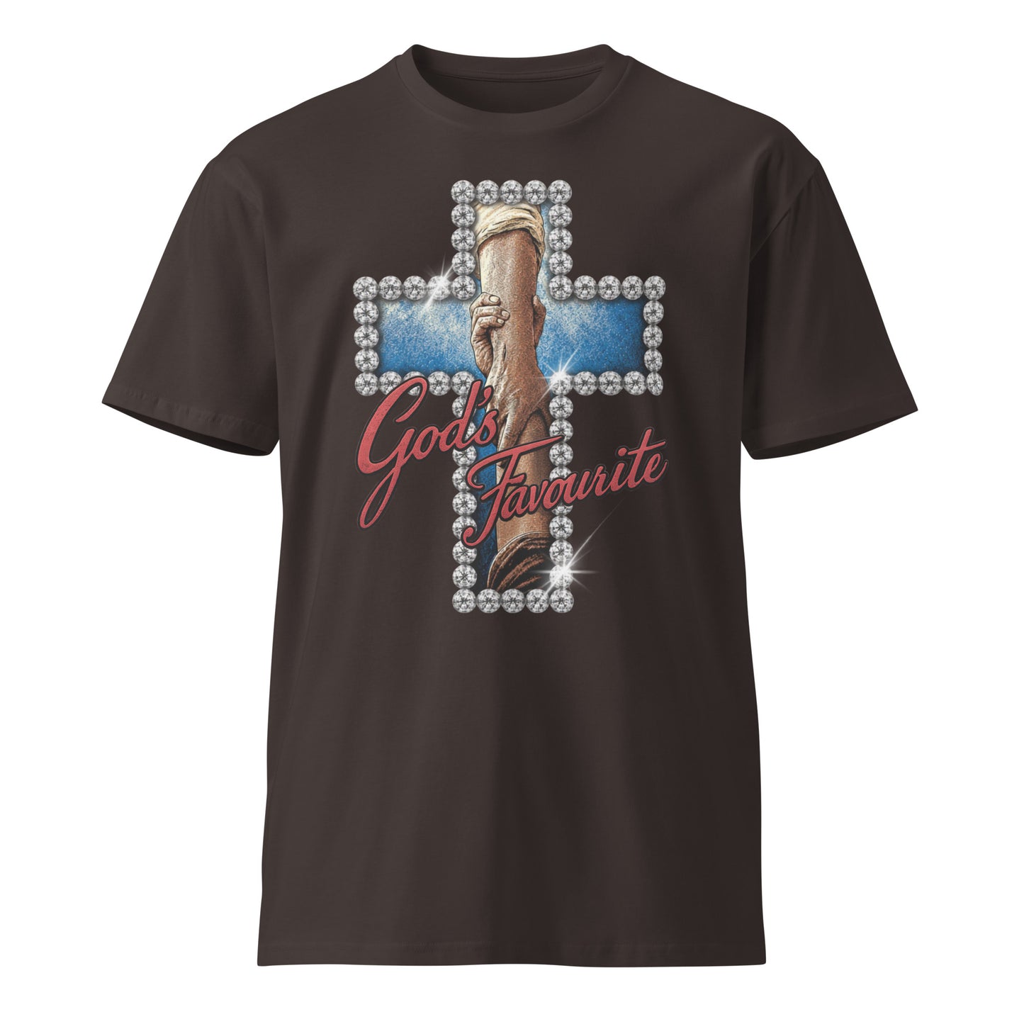 God's favourite cross holding hands Christian tee