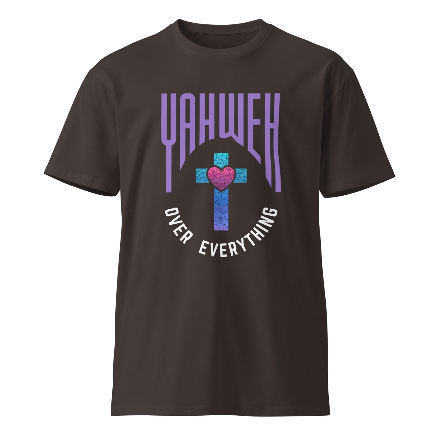 Yahweh over everything stained glass cross tee