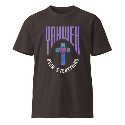 Yahweh over everything stained glass cross tee
