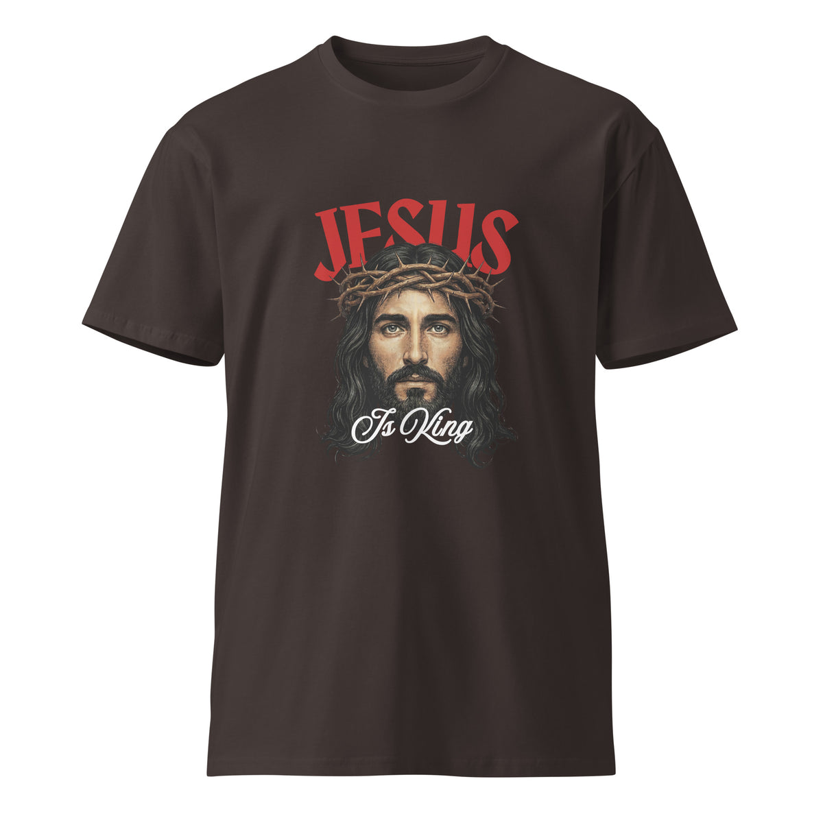 Jesus Is King crown of thorns Christian streetwear tee